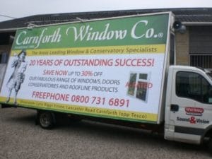 carnforth windows advertisement van