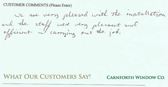 Carnforth Windows Testimonial 4